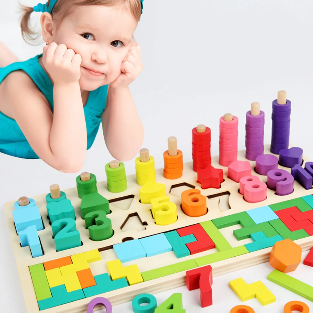 Детские игрушки из материала Монтессори, деревянные игрушки, магнитные игрушки для рыбалки, игра в форме счетчика, познавательные математические игрушки, развивающие игрушки для детей
