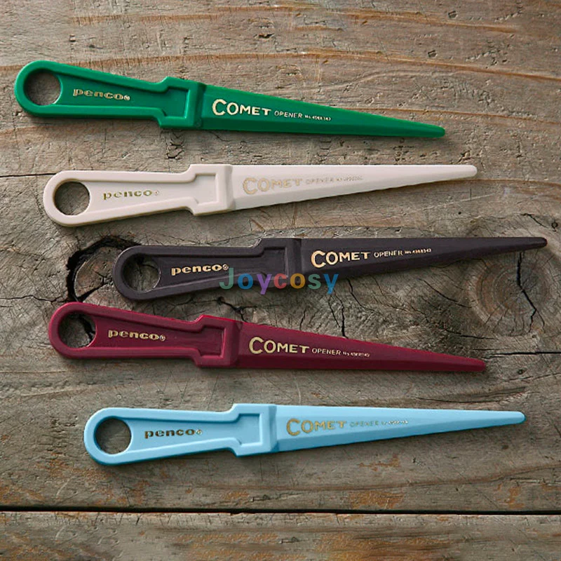 Hightide Penco Desks Letter Opener-Plastic Letter Opener with Trendy Designs, Safe Plastic Edge, Wide Ergonomic Handle