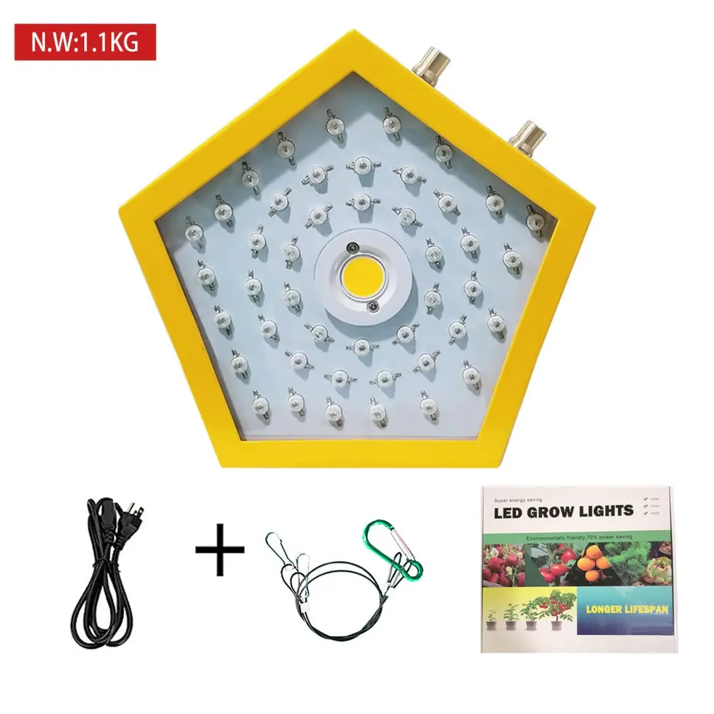 Plants LED Grow Light Full Spectrum 1000W Double Chip Red/Blue/UV/IR Pentagon Light For Indoor Plants VEG BLOOM