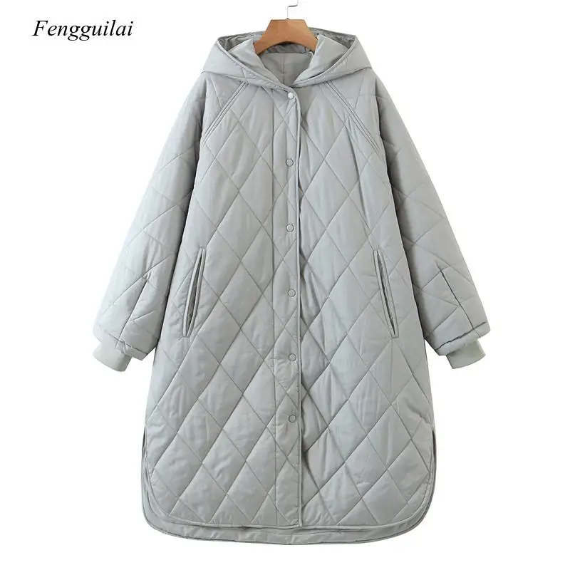 Hooded Parkas Women Fashion Winter Thick Loose Solid Coats Women Elegant Casual a Line Cotton Jackets Female Ladies
