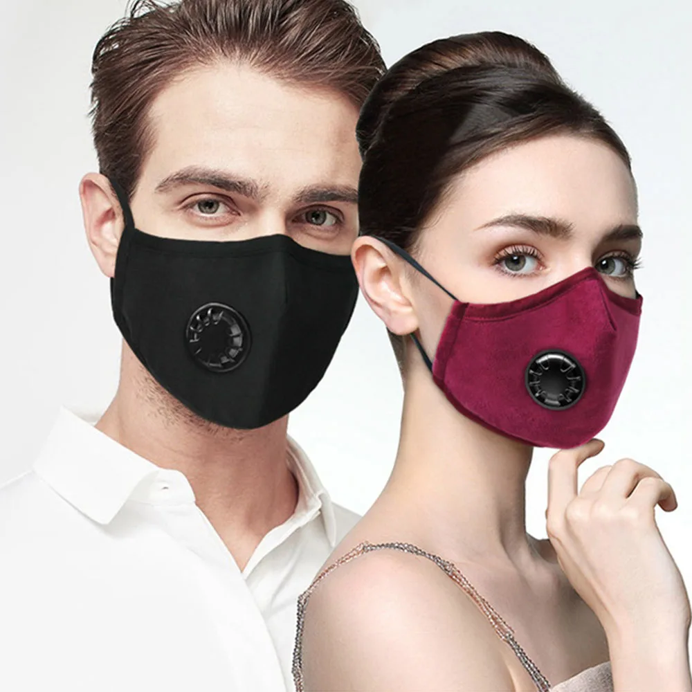 PM2.5 анти хлопок дымка Дышащая Маска дыхательный клапан Анти-пыль рот маска Активированный уголь фильтр респиратор рот Муфельная маска
