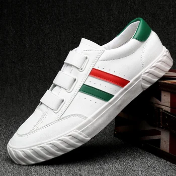 

Spring New Men's Vulcanize Shoes Perforated Mesh Elastic Band Loafer Flats British Fashion Designer Sneakers Black White S20159