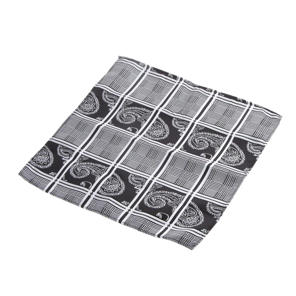 Gray and Black Мужской стильный стиль Peiris узор квадратный портативный платок Hanky - Цвет: Gray and Black