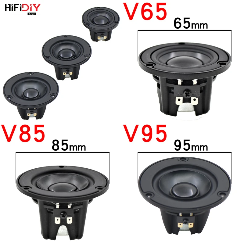 HIFIDIY Алюминий бассейна Hi-Fi 2 3 3,5 дюймов 65 мм полночастотный динамик 4OHM 20 Вт высокой мощности Alto басовый V65/85/95 мм