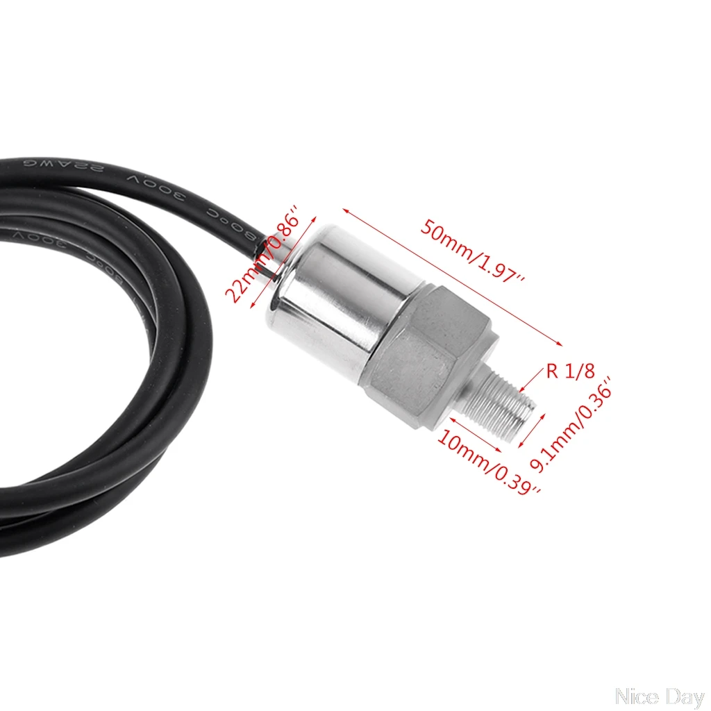 0-10/20/30bar 1/8" Input 8-32V Output 0-5V/4-20mA Pressure Transmitter Transducer Oil Water My12 20 Pressure Sensor