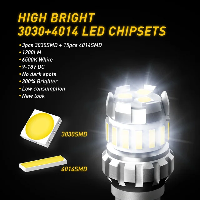 W16W T15 LED T16 Bulb Canbus Error Free Backup Reverse Led 921 912 LED Bulbs Car Lights Brake Lamp Stop Light Xenon White DC12V 5