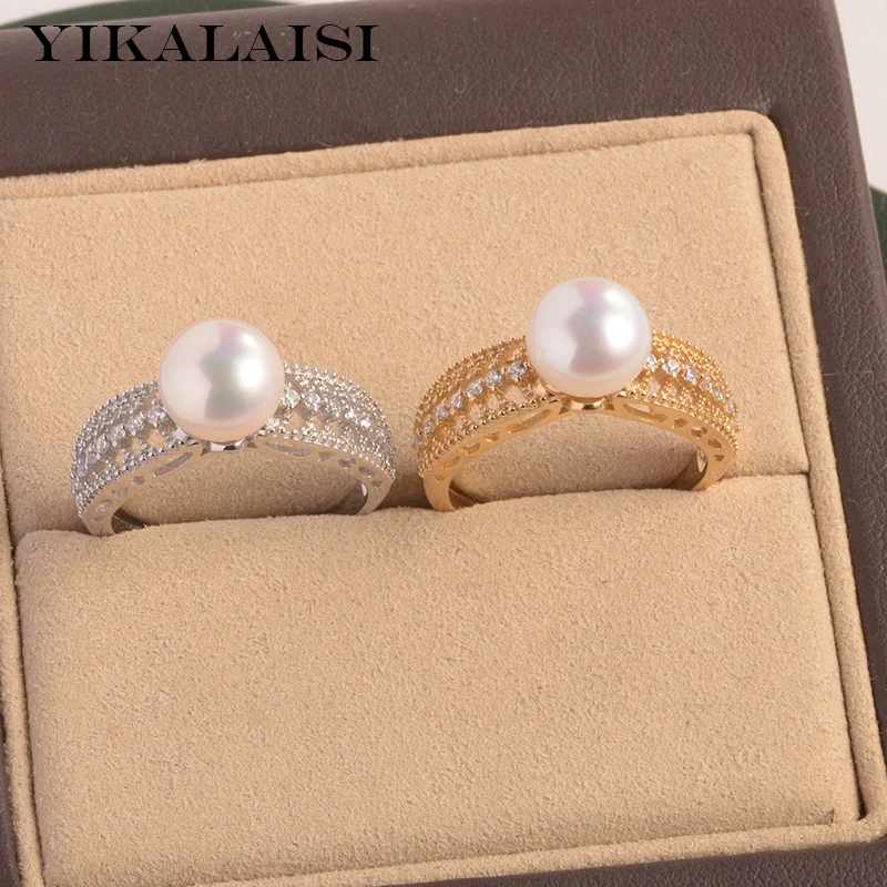 

YIKALAISI 925 пробы серебряные кольца, ювелирные изделия для женщин 8-9 мм, продолговатые, бриллианты 2021, новые оптовые продажи