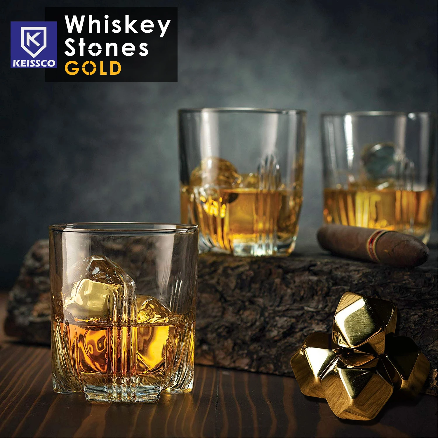 Stainless Steel Chilling Cubes Reusable Ice Cube Whiskey Stones for Drinks Beverage Jumbo Chilling Stones Set with Ice T