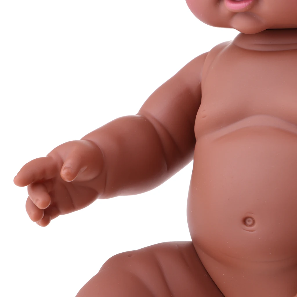 Black 30cm Vinyl Newborn Reborn Baby Girl Doll Kids Sleeping/Bath Play Toy