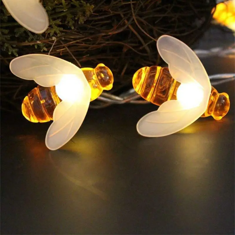 

Remote Remote Bee String Lights,20 Led Bee Shape Fairy String Lights Battery Operated String Lights for Garden, Patio, Lawn with