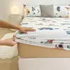 Bonenjoy 1pc Pure Cotton Fitted Bed Sheet With Elastic Cartoon Car Print Bed Cover Single Queen Size Bottom Sheet(No Pillowcase) 4