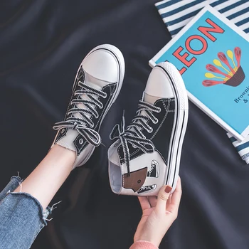 

Woman Students Style Spring Casual Breathable Hand Drawing Sneakers Shoes Women Comfortable Canvas Walking Shoes W31-39