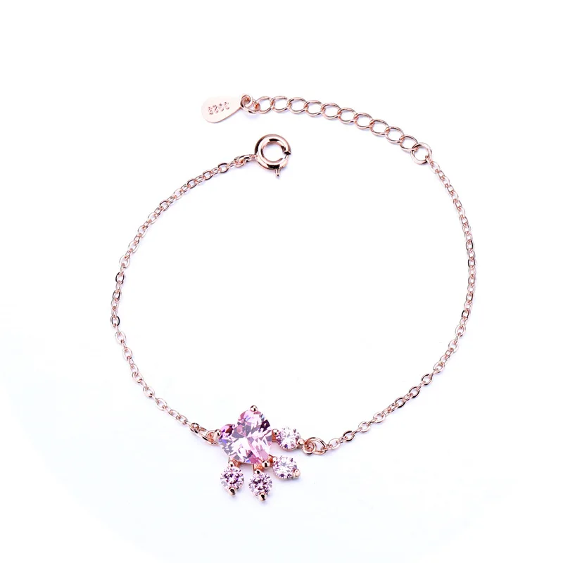 

For MoZTUNG GP01 Red stone Europe and America Classic Bracelet fashion jewelry Bangles silver bracelet for girl gift 925 Silver