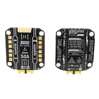 

RUSH BLADE SPORT Edition 50A F051 48MHz 48K PWM 3S~6S BLHeli_32 4 In 1 ESC for RC FPV Racing Drone