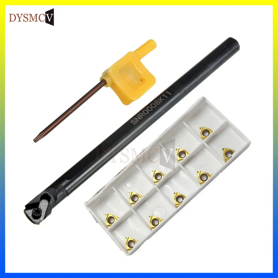 SNR Threading Boring Bar Set With Inserts - 4 Lathe Tool Holders & 14 Carbide Inserts For Internal Threading (8mm, 10mm, 12mm, 13mm Shanks)