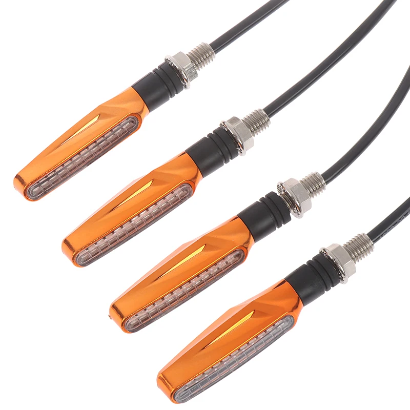 orange 4 шт. мото поворотники Янтарная мигающая Лампа DC 12 В мини мотоцикл указатель поворота индикатор светодиодный поворотник - Цвет: orange
