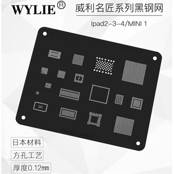 

For iPad 2/3/4 mini 1 BGA Stencil CPU RAM Wifi Nand flash Baseband Power USB Audio 343S0561 343S0542 IC Reballing Heat Template