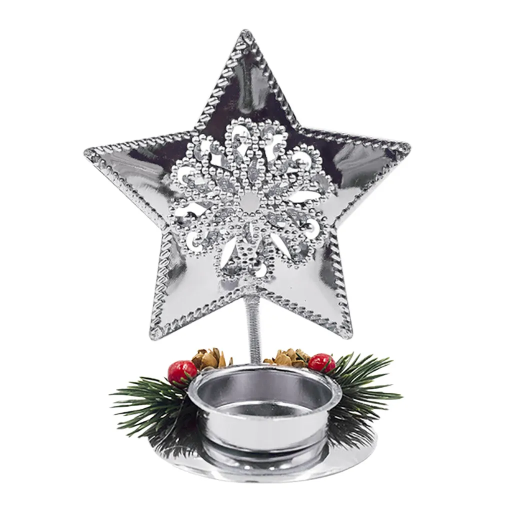 Многообразная романтическая вращающаяся, крутящаяся металлическая карусель чайная лампа подставка подсвечник Рождественское украшение Цвет Серебряный# C