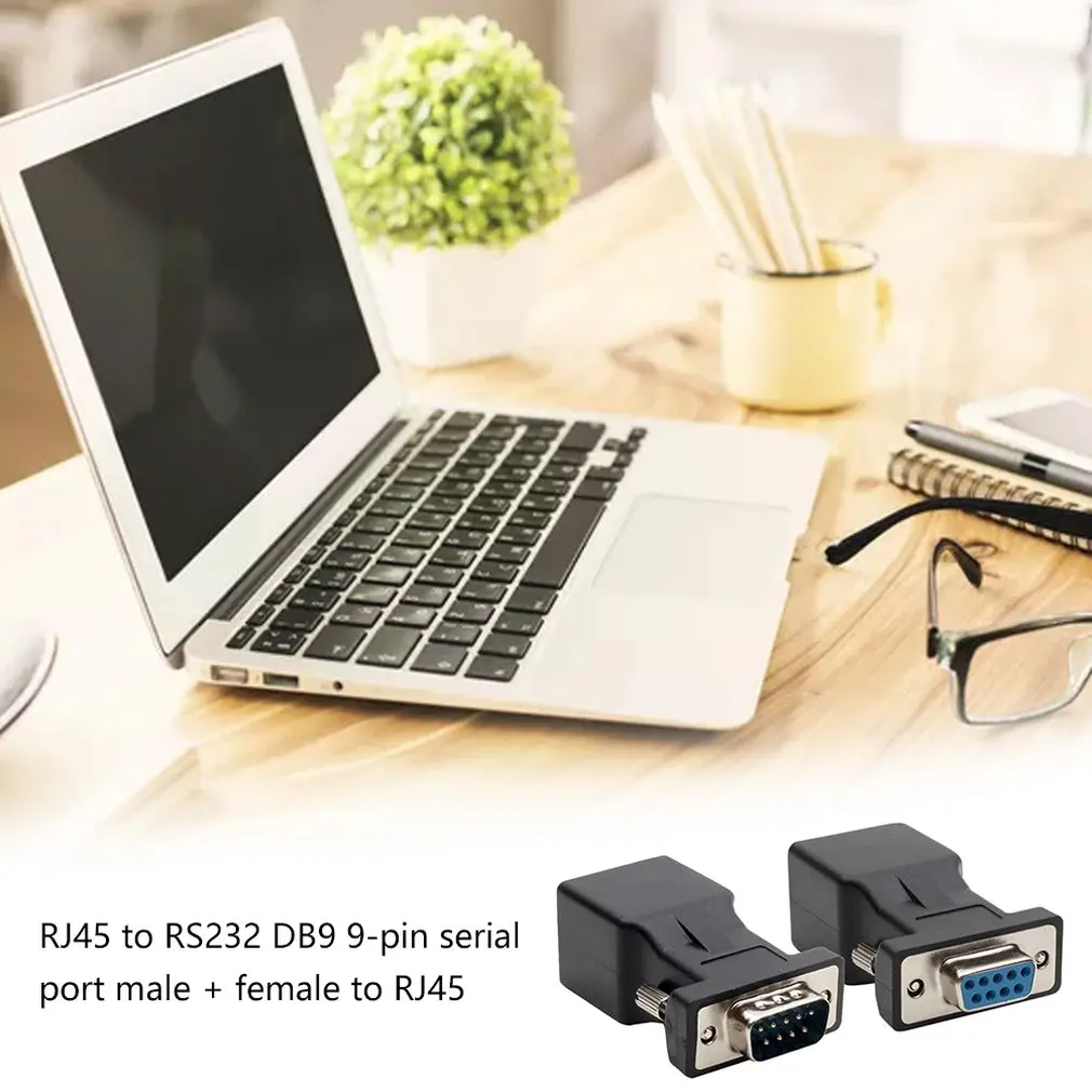 Практичный RJ45 для RS232 DB9 9-контактный последовательный Порты и разъёмы мужской+ женский RJ45 Cat5e/6 Ethernet высокая производительность