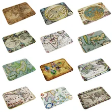 Карта ностальгический классический короткий бархатный коврик для ванной комнаты нескользящий мягкий фланелевый напольный коврик для двери коврик для путешествий