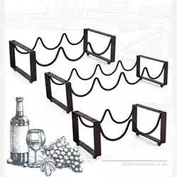 Плоская железная Складная креативная винная полка Европейская креативная полка из кованого железа винный держатель красная Винная стойка