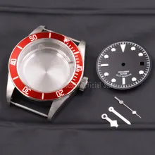 41 мм Мужские механические наручные часы с красной рамкой, чехол с циферблатом, водонепроницаемые, 316L S Сталь, подходят для ETA 2836/2824 Miyota8215 821A