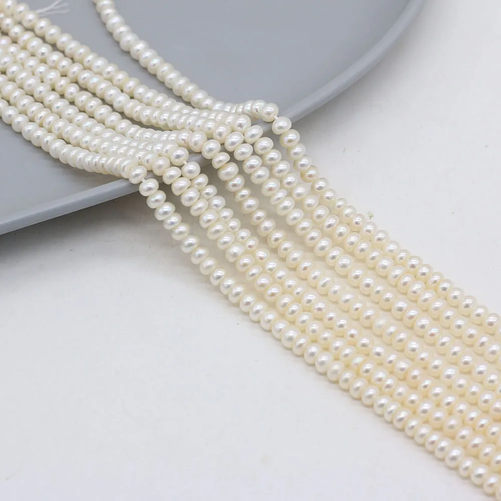 100% Natural Freshwater White Pearl Abacus Beads Loose For Jewelry Making DIY Charms Bracelet Necklace Earring Accessories 4-5mm