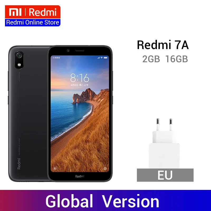 В наличии глобальная версия Xiaomi Redmi 7A 7 A 2 ГБ 16 5 45 дюйма Восьмиядерный мобильный