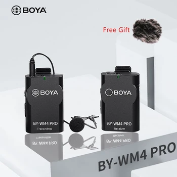 

BOYA BY-WM4 Pro/BY-WM4 Mark II Wireless Studio Condenser Microphone Lavalier Lapel Interview Mic for iPhone Canon Nikon Cameras