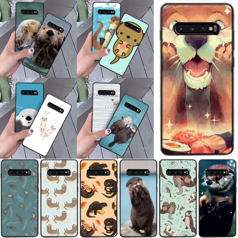 

LJHYDFCNB Animal otter TPU black Phone Case Cover Hull for Samsung S9 plus S5 S6 edge plus S7 edge S8 plus S10 E S10 plus