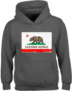 

Vizor California Republic Flag Hooded Sweatshirt California Republic Hoodie winter summer streetwear hoodies Sweatshirts