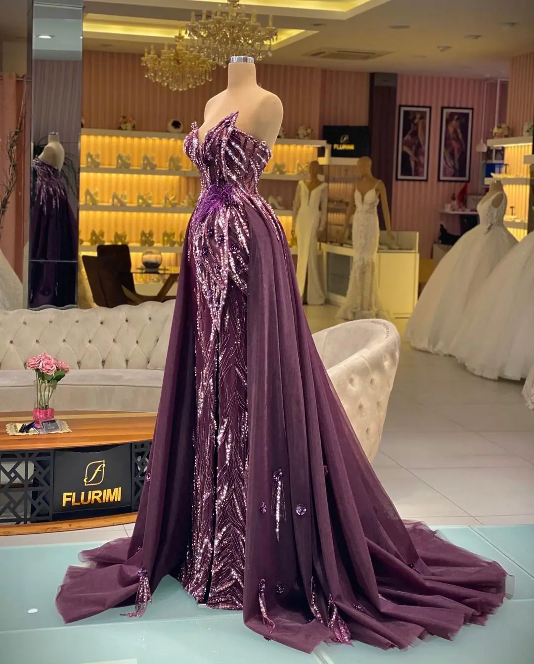 Purple Feather Mermaid 2022 Overskirts 