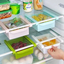 Mini ABS Multi-function Slide Kitchen Fridge Freezer Space Saver Organization Storage Rack Bathroom Shelf 4