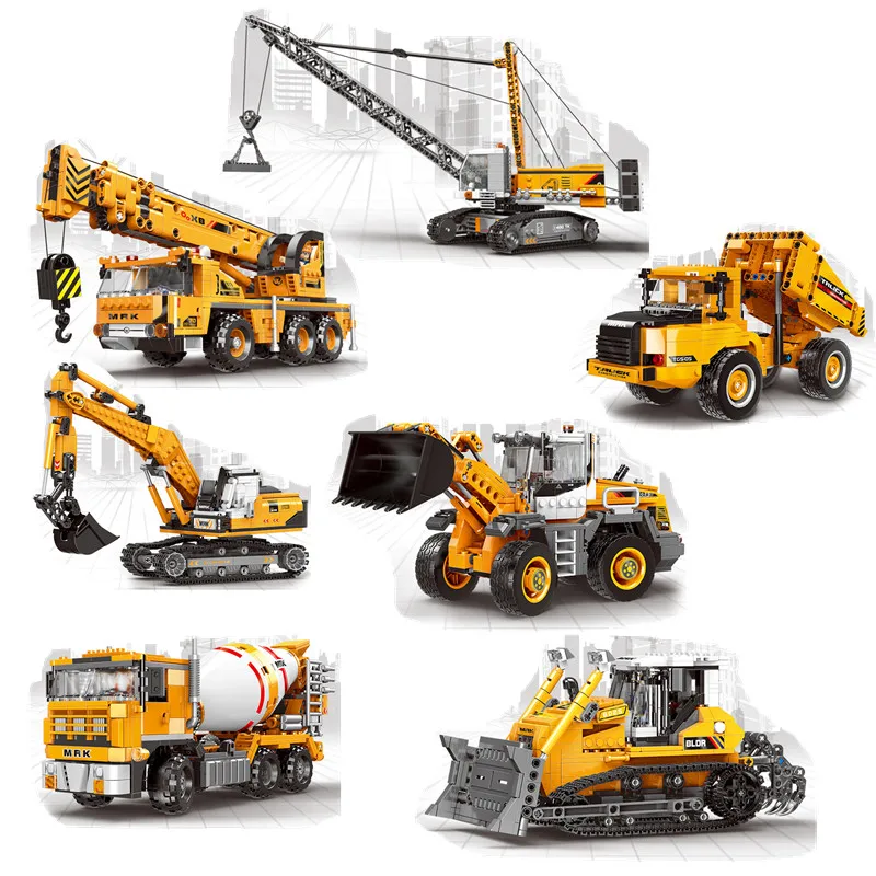 

2019 City Creator Technic City Engineering Excavator Forklift Loader Crawler Crane Truck Building Blocks Bricks Kids Toys Gift