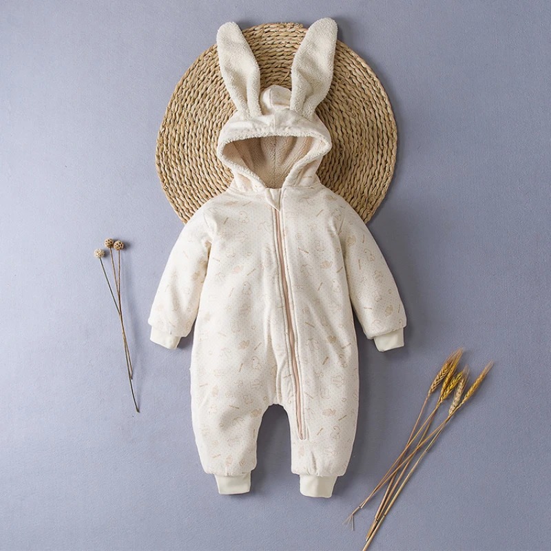 New Sherpa Baby clothes winter Babies romper for newborn baby boy girl clothes rompers Rabbit coat B119