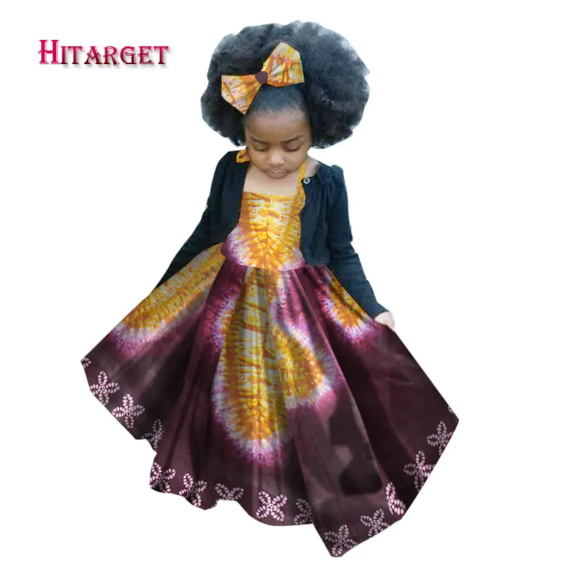 Осеннее детское платье для девочек в африканском стиле детская традиционная Дашики, хлопковые платья на бретельках, одинаковые платья с принтом в африканском стиле для девочек, WYT97 - Цвет: 17
