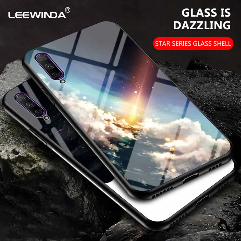 Star series tempered glass shell For Huawei Honor 9X 8 8X MAX 8A Lite phone case Full package protection Hard Cover | Мобильные