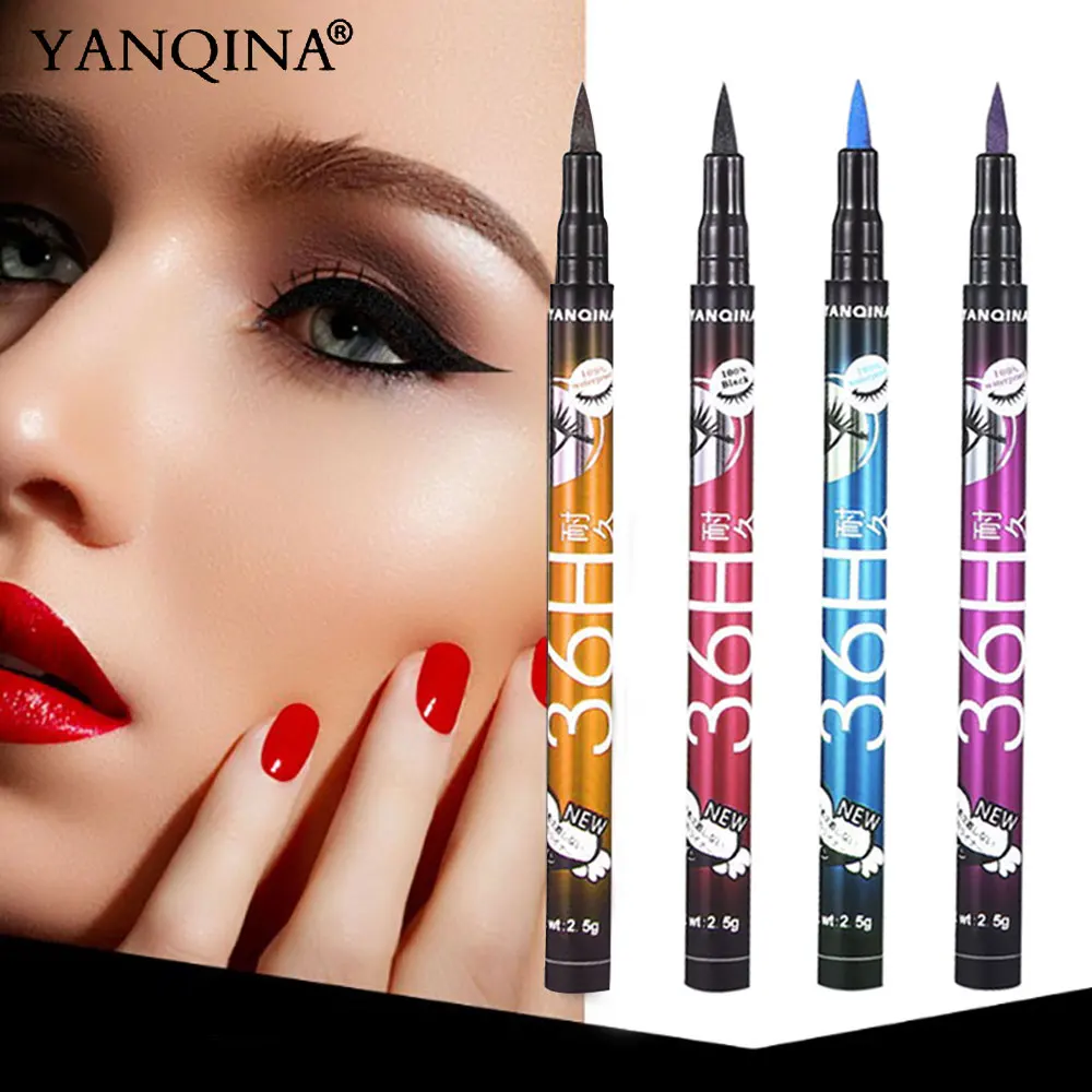 YANQINA 36H Black Waterproof Liquid Eyeliner Make Up Beauty Comestics Long-lasting Eye Liner Pencil Makeup Tools for eyeshadow YANQINA 36H Black Waterproof Liquid Eyeliner Make Up Beauty Comestics Long-lasting Eye Liner Pencil Makeup Tools for eyeshadow