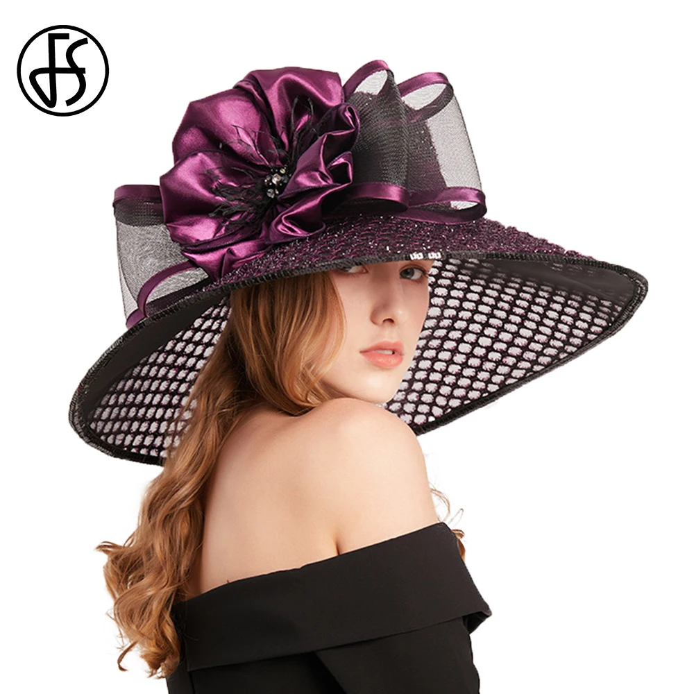 Fs Purple Wide Brim Big Church Hats For 