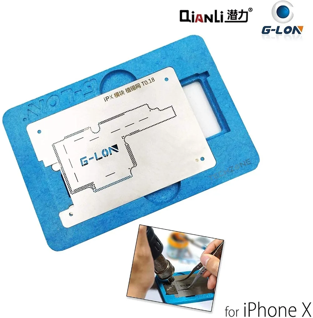 G-lon средний слой платы BGA трафарет завод Оловянная платформа для iPhone X ремонт материнской платы с паяльной пастой