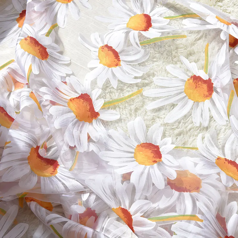 Sheer Curtains Window Curtains Decor Curtains Sun Flower Tulle Curtains For Living Room Bedroom Kitchen Yellow Floral Voile Sheer Curtains For Window Treatment Drapes Blinds