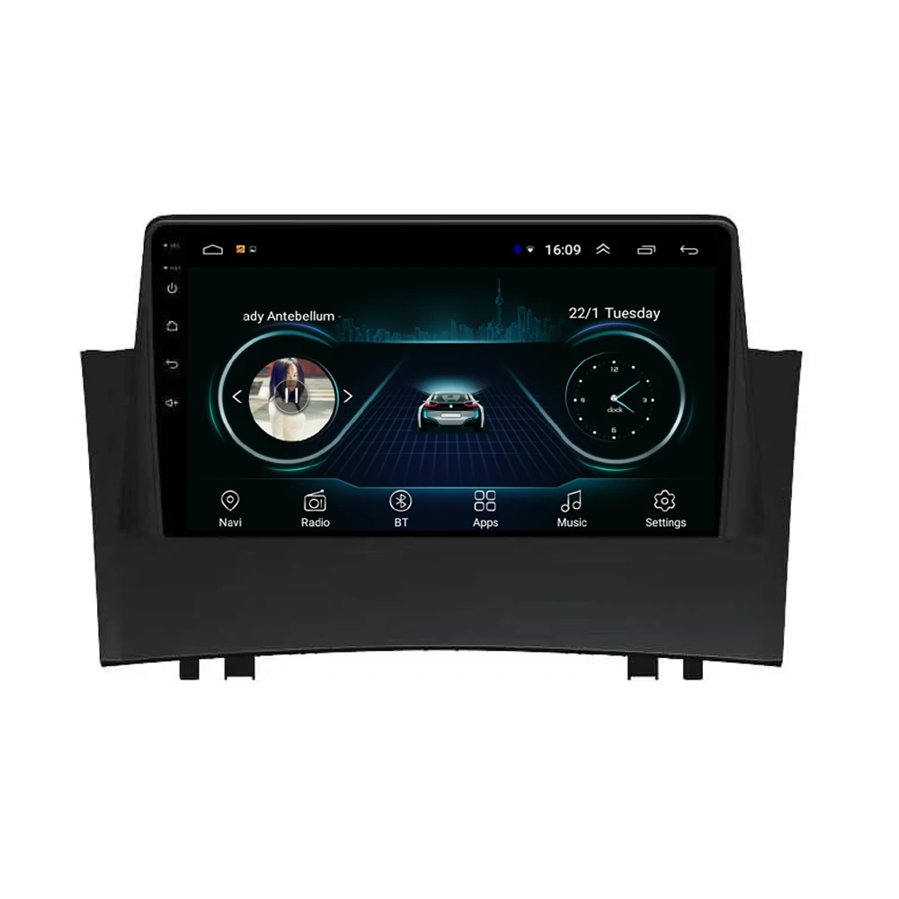 

Car radio with GPS navigation free map front camera excellent bluetooth multimedia player for Renault megane 2 II 9" Android 8.1