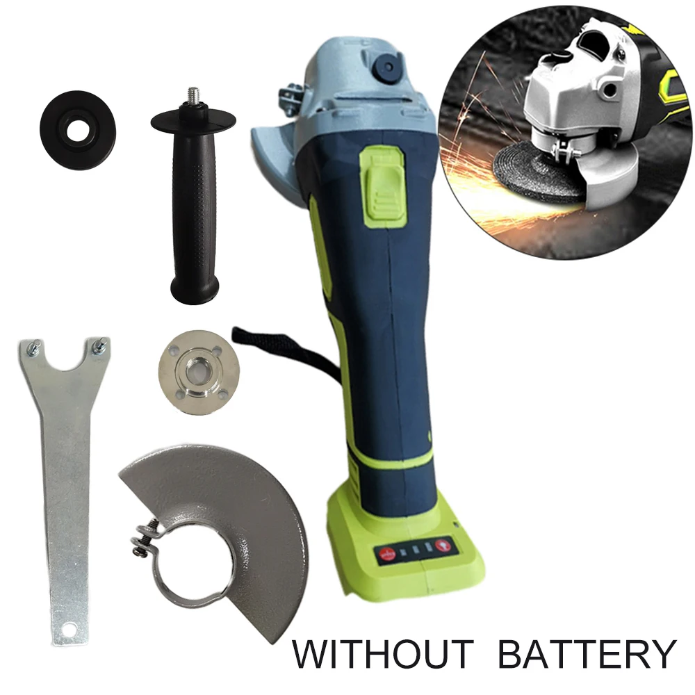 

18V Portable Electric Rechargeable Angle Grinder Cordless Power Tool No Battery Soft Rubber Grip Design