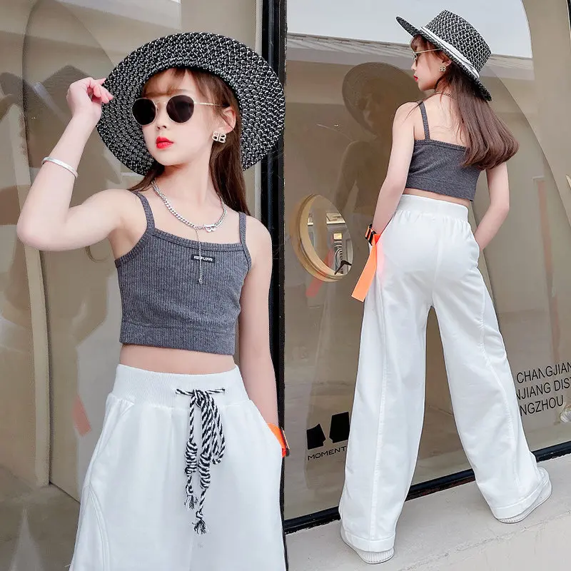 Conjunto de ropa para chicas adolescentes, Top corto y Blazer