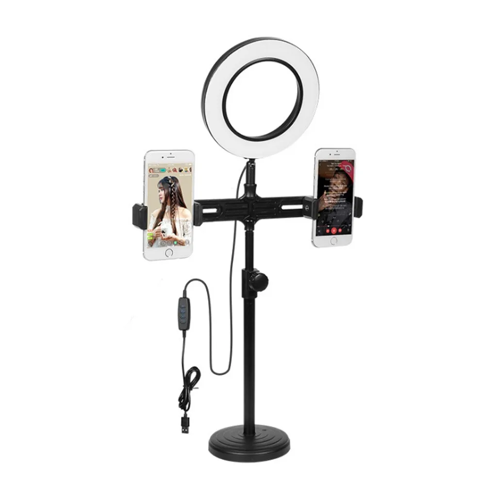 

Mobile Phone Stand With LED Ring Selfie Light Lazy Phone Holder 3 Brightness Adjustable Holder Bracket Desk For Phone Universal
