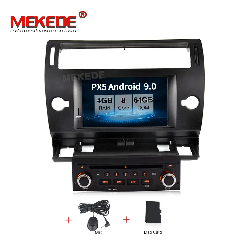 PX5 4G+ 64G1 Din Android 9,0 автомобильный dvd-плеер для Citroen C4 Quatre Triumph wifi gps Радио 2G ram сенсорный экран gps радио Wi-Fi карта - Цвет: 64G CAR DVD