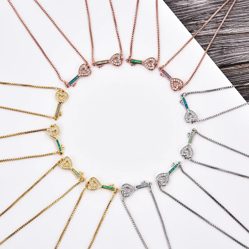 KAMAF 4 шт. партия имеет разные цвета гальванические медь инкрустация GZ опал ключ регулируемый браслет дамы оригинальные ювелирные изделия