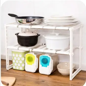 

Premium Cabinet Storage Shelf Stainless Steel Frame Rack Cup Dish Counter Pantry Organization