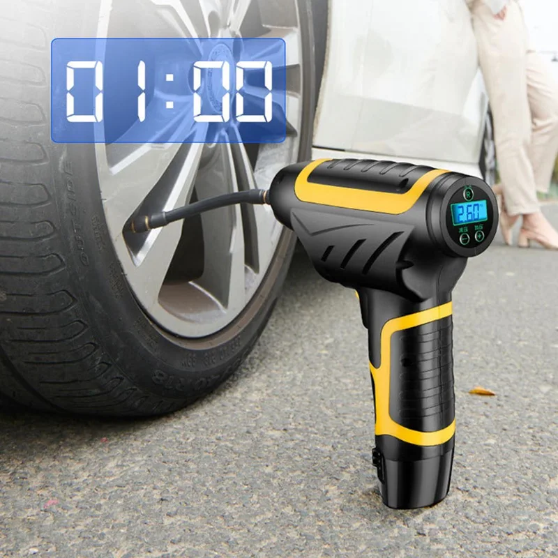 12v автомобильный воздушный компрессор насос Беспроводной ручной Портативный воздушный компрессор 120 Вт Цифровой шинный насос подкачки высокого Давление компрессор