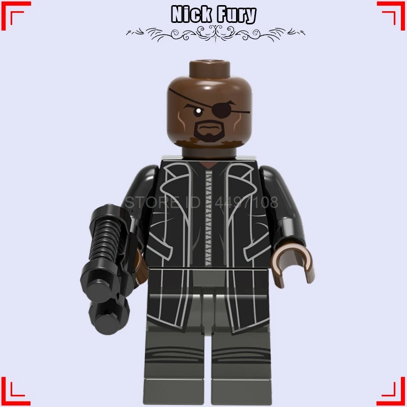 Nick Fury Мстители эндшпиль Капитан Америка Фигурки Marvel Ронан красный череп Ghosh Rider строительные блоки Человек-паук Железный человек игрушки - Цвет: Nick Fury